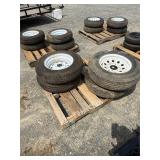(3) 480x12" and (1) 225x15 Trailer Tire and Wheels