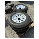 (6) 205x15" Trailer Tire and Wheels