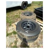 (4) 205x15 Trailer Tires and Wheels 5 Lug