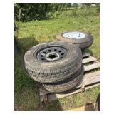 (4) 5 Lug 205x15" Trailer Tires and Wheels