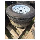 (4) 5 Lug 205x15" Trailer Tires and Wheels
