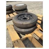 (4) 205x15" 5 Lug Trailer Tires and Wheels