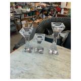 Se of 3 Crystal Pillars