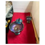Carnival Glass Compotes and Candy Dish