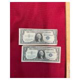 (2) 1957 $1 Silver Certificates