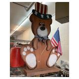 4th of July Bear Wooden Yard Art