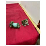 2 Frog Ceramic Figures