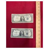 2 $1 Silver Certificates