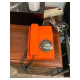 Vintage Orange Rotary Phone