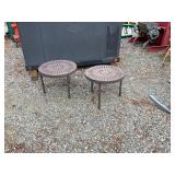 2 Round Metal End Tables