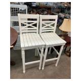 Pair of White Bar Stools