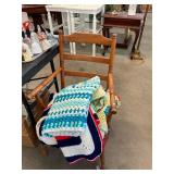 Vintage Chair and Afghans