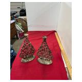 Silver Plate Christmas Tree Candle Holders