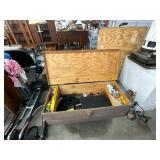 Wooden Trunk and Garage Items