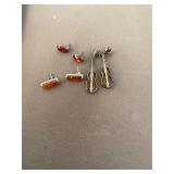 3 Pair of Sterling Amber Earrings