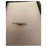 Sterling Amber Pin