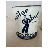 Sailor Boy R F Brown MD 96 Gallon Oyster Can