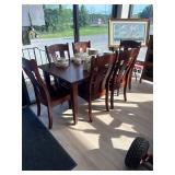 Custom Built Solid Wood Table and 6 Chairs