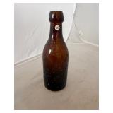 E L Kerns Trenton NJ Stag Amber Antique Bottle
