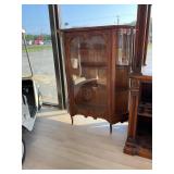 Antique Oak Bowfront China Cabinet