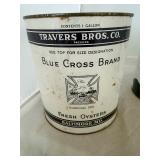Travers Blue Cross Brand Bal Gallon Oyster Can