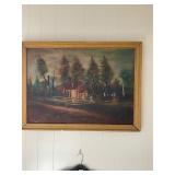 Christ Church 1664 Antique Middlesex Oil Painting