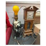 Vintage Repaired Dog Lamp and Clock