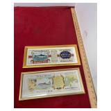 2 Framed Vintage Labels