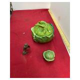 Vintage Ceramic Cabbage and Avon Owl