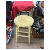 Yellow Round Wooden Stool