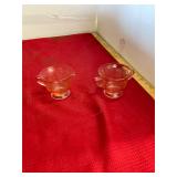 Pink Depression Glass Creamer and Sugar