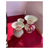 Set of 3 Rose Vases