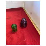 Antique Purple and Green Insulators