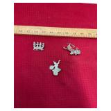 Set of 3 Sterling Siam Pins