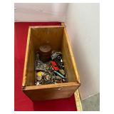 Treasure Box to include coins, Medals, Wheat Penny