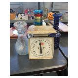 Vintage Scale, Aluminum Tumblers, and Bottle