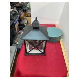 Christmas Truck Lantern and Wooden Round Boxes