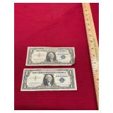 2 $1 Silver Certificates