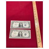 2 $1 Silver Certificates