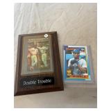 Ken Griffey Sr and Jr Plaque and Card Lot