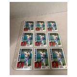 Sheet of Marty Barrett Autographed Cards