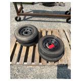 (4) 480x12 5 Lug Wheel and Tires