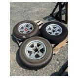 (3) 205x14 Aluminum Tire and Wheels