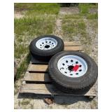 (2) 225/15 6 Lug Tire and Wheels