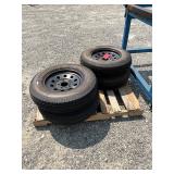 (4) 205x15 5 Lug Tire and Wheel Lot