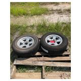 (2) 205/14 5 Lug Aluminum Wheel and Tires