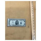 1953 $5 Silver Certificate Note