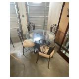 Glass Top Table and 4 Chairs