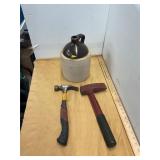 Hatchet, Hammer and Pottery Jug