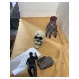 Halloween Hand, Wolfman, and Skull